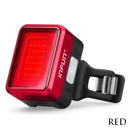 Red INFUN велосипедный задний светильник для велоспорта автоматический тормоз индукционный задний светильник MTB USB зарядка дышащий светодиодный светильник для велосипеда - Цвет: Red