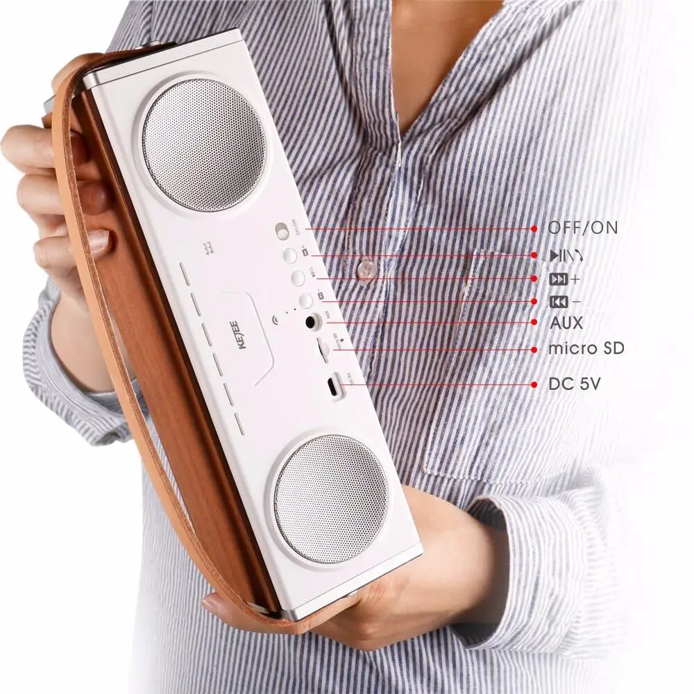 Дерево Беспроводной Bluetooth Динамик Портативный Altavoz громкоговорители стерео Бас