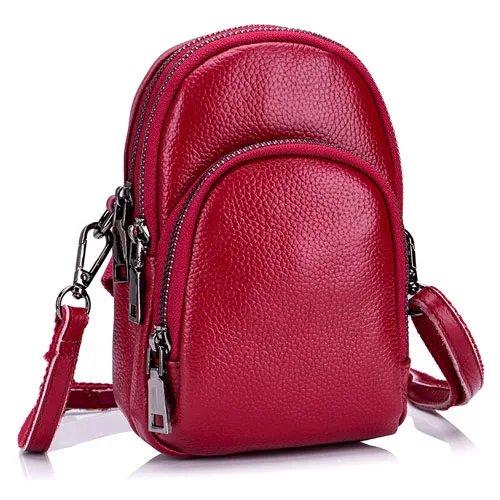 CMFORSKIN Bolsas Feminina Новые поступления сумки для мобильных телефонов из натуральной кожи Брендовые женские сумки-мессенджеры в европейском и американском стиле - Цвет: Wine Red