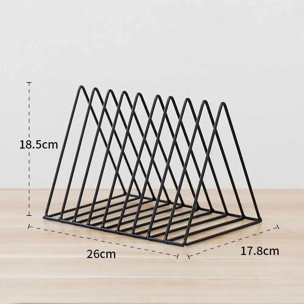 Nordic style wrought iron triangle racks desktop magazine rack books newspaper storage large | Дом и сад