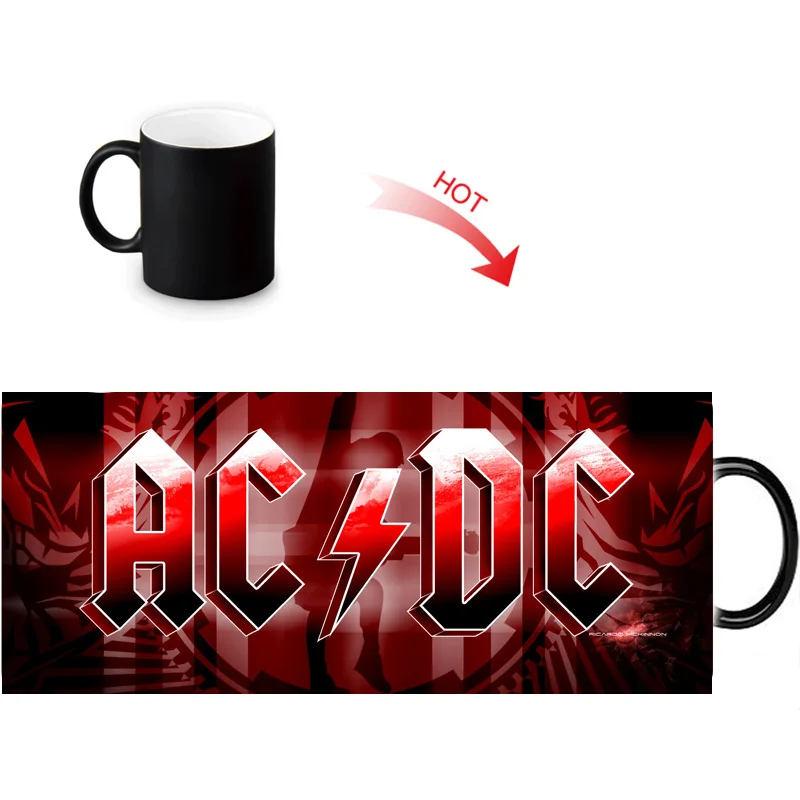 Веселые Волшебные кружки с узором AC DC волшебная меняющая цвет кружка для кофе