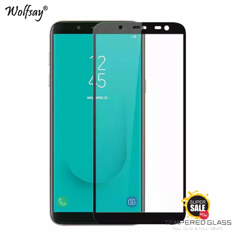 2 шт. полное клеевое покрытие стекло для samsung Galaxy J6 2018 защита экрана закаленное