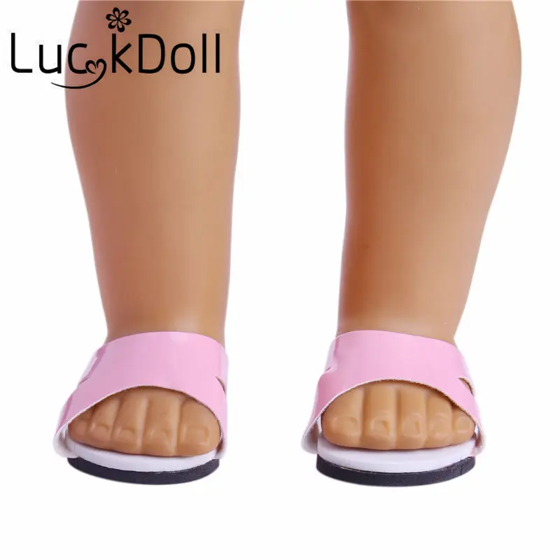 Однотонные симпатичные Тапочки LUCKDOLL подходит для американских кукол 18 дюймов