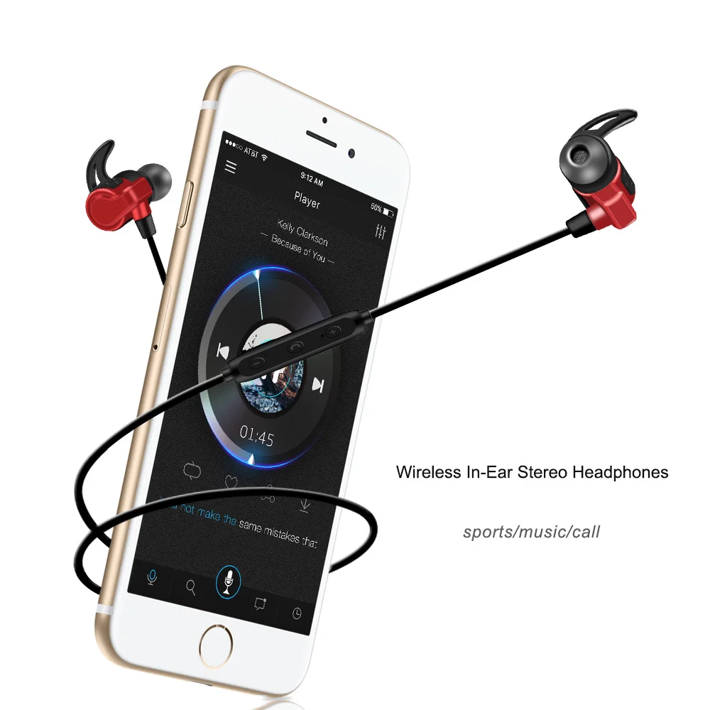 Портативный mp3 плеер магнитные спортивные беспроводные Bluetooth наушники с