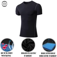 300p men pro shaper compression underwear 3d tight t shirtcool high elastic sweat quick dry wicking sport fitness short sleeves