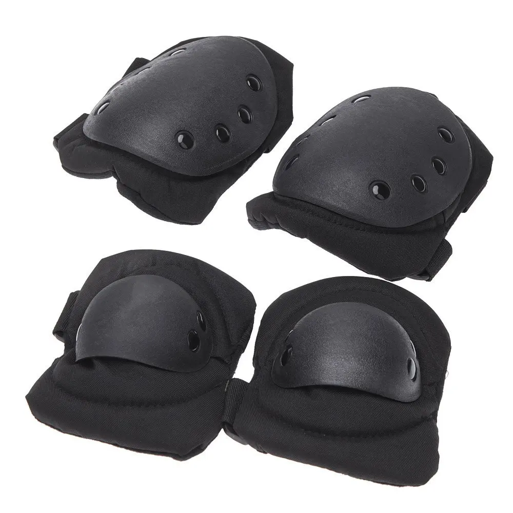 

4Pcs Outdoor Adults Sports Tactical Knee Elbow Protective Pads Skating Skiing Climbing with Mesh Carry Case
