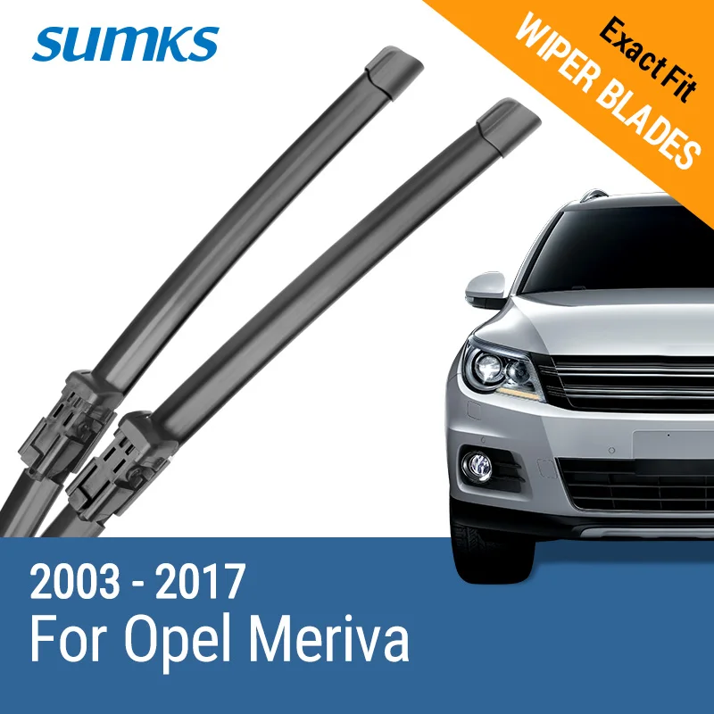 

SUMKS Wiper Blades for Opel Meriva 24"&24"/28"&23" Fit Hook/Push Button Arms 2003 - 2017