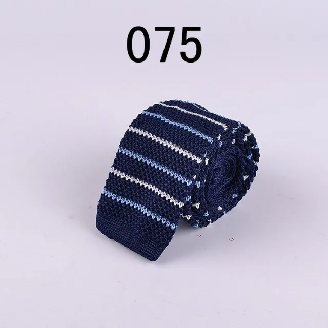

Fashion Knitted Ties Stylish Classic Sky Blue Striped Vintage Adult Knittedties High Quality Knit Men Tie for Party 075
