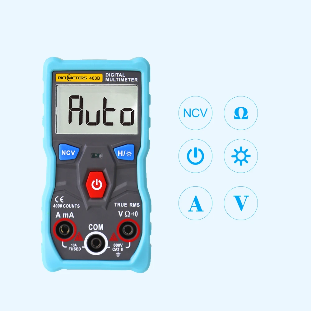 Автоматический цифровой мультиметр тестер 4000 отсчетов True RMS Интеллектуальный NCV