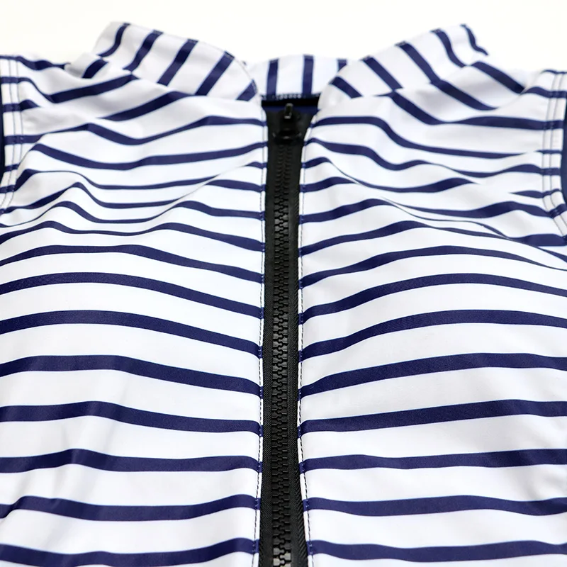 2018 Новый белого и синего цвета в полоску Купальники для малышек Одна деталь
