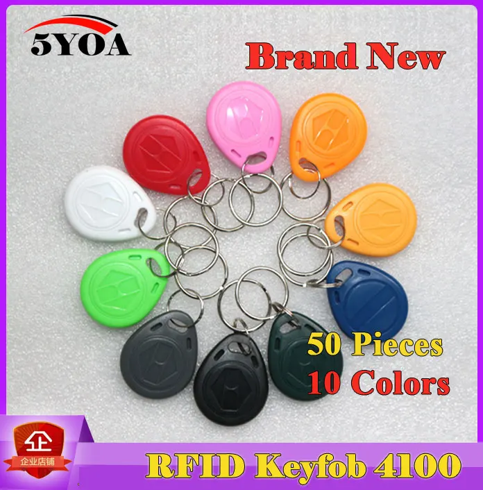50 шт./лот EM4100 TK4100 EM идентификационные брелоки rfid метка кольцо для ключей карта 125