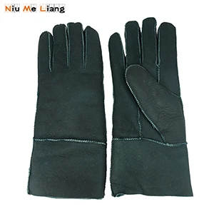 Green gloves Перчатки зеленого цвета Женские зимние кожаные перчатки Новые перчатки из овечьего меха женские модные варежки ручной работы женские кожаные перчатки для девочек G26 - Цвет: Green gloves