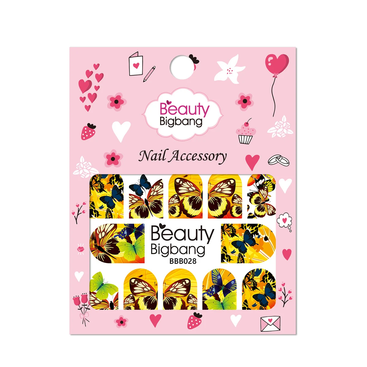 BEAUTYBIGBANG полоса точка наклейка с цветком для ногтей на воде наклейки-Слайдеры для ногтей черный и белый стиль ногтей украшения