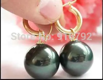 Серьги подвески с жемчугом Круглые черные Южно морские|earrings camera|pearl and crystal