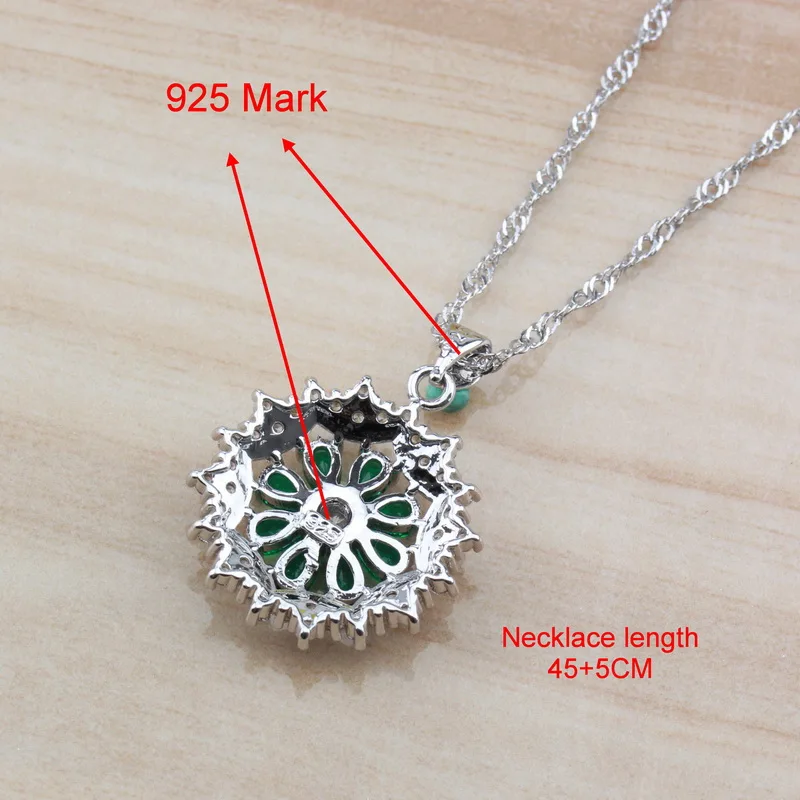 Женские модные свадебные зеленые Ювелирные наборы с натуральными камнями CZ