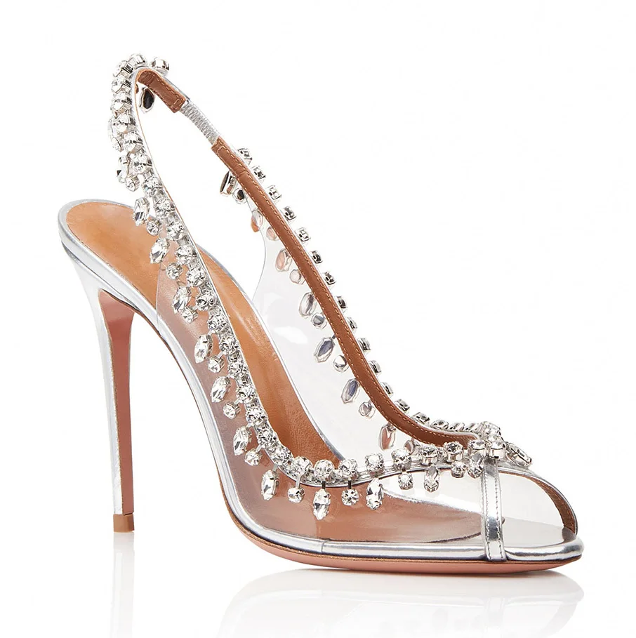 White Heel 12 cm Г., летняя пикантная женская обувь прозрачные женские свадебные туфли-лодочки на высоком тонком каблуке с открытым носком обувь для вечеринок - Цвет: White Heel 12 cm