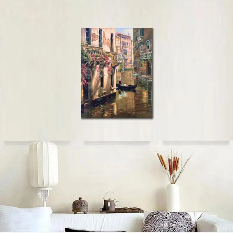 Beste Klassieke Middellandse Olieverfschilderij Afternoon Chat Handgemaakte Kunst Muur Home Decor