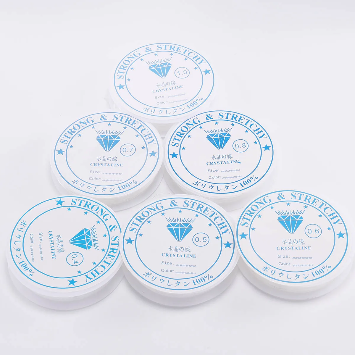 Нить для бисероплетения эластичная прозрачная нить с кристаллами прочного цвета