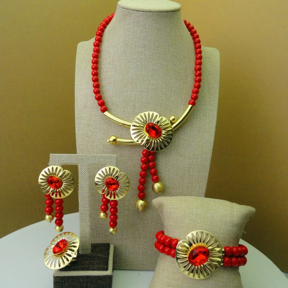 Yuminglai Новое поступление Африканский бусины Jewelry Дубай 24 к костюм Электрический