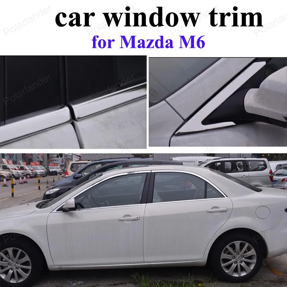 

For M-azda M6 Window Trim Stainless Steel Car Cover Exterior Accessories without column