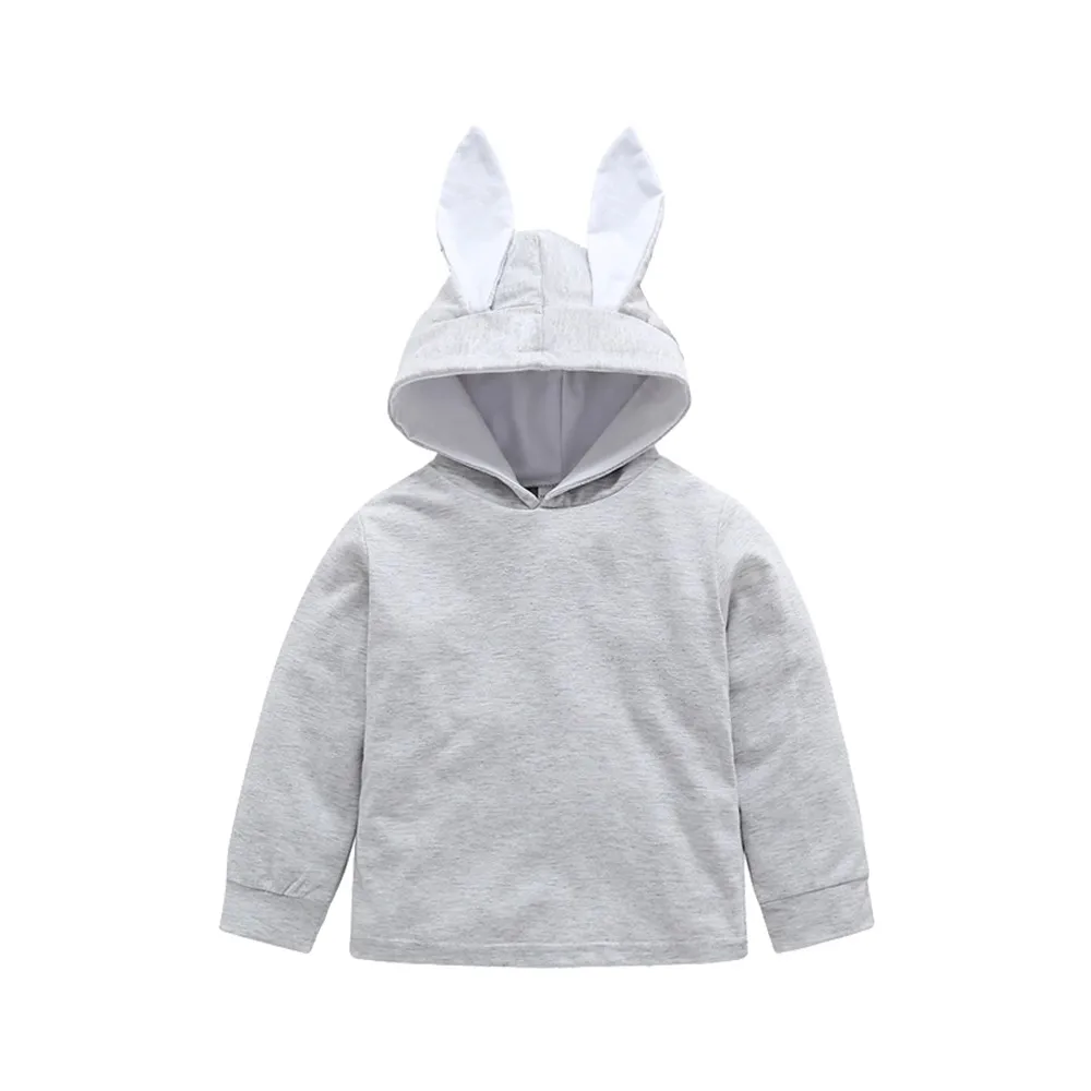 Осенняя детская одежда с длинными рукавами для маленьких мальчиков и девочек, милая шапка с заячьими ушами, верхняя одежда с капюшоном, свитер с длинными рукавами Sudadera#2