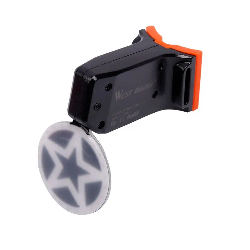 Two Color Star WEST BIKING велосипедный фонарь задний фонарь для велосипеда задний фонарь Водонепроницаемый USB Перезаряжаемый светодиодный Предупреждение велосипеда - Цвет: Two Color Star
