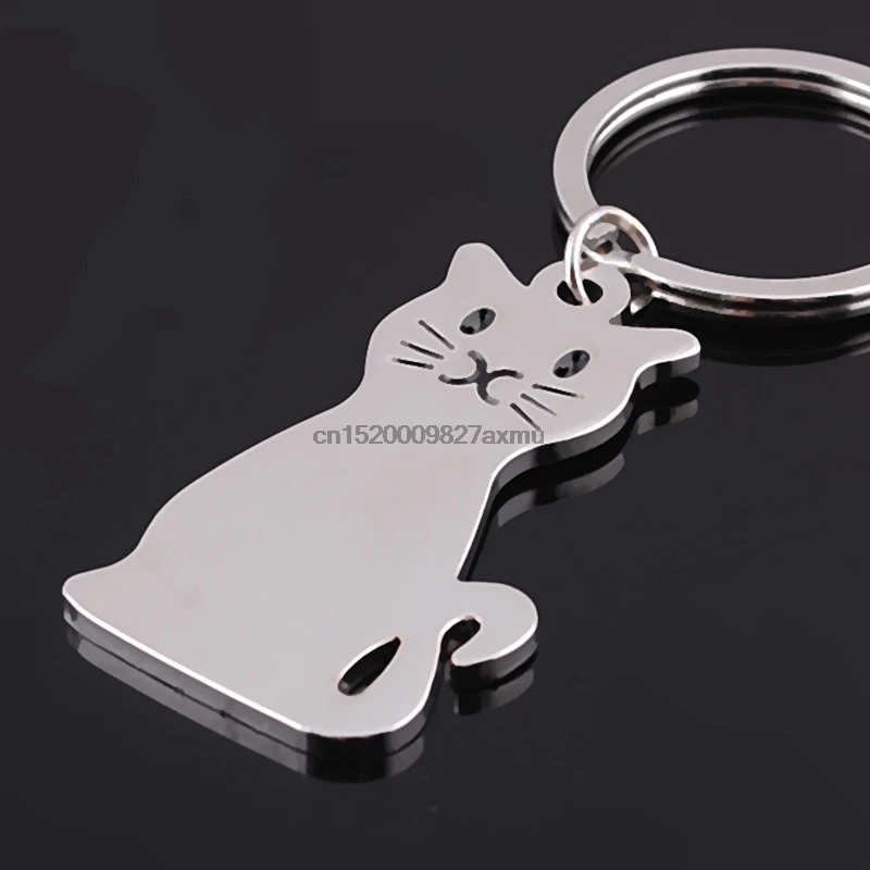 100PCS New Fashion Creative Model Cat Keychain Popular Versatile Metal Key Ring Chain car key ring | Украшения и аксессуары