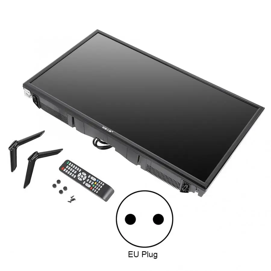 EU Plug 4" tv HD 1080P lcd телевизор DVB-T2 плоский экран lcd Smart tv черный tv Edition 75 Вт 60 Гц HDR в режиме реального времени с HDMI/USB/RF/AV портом - Цвет корпуса: EU Plug