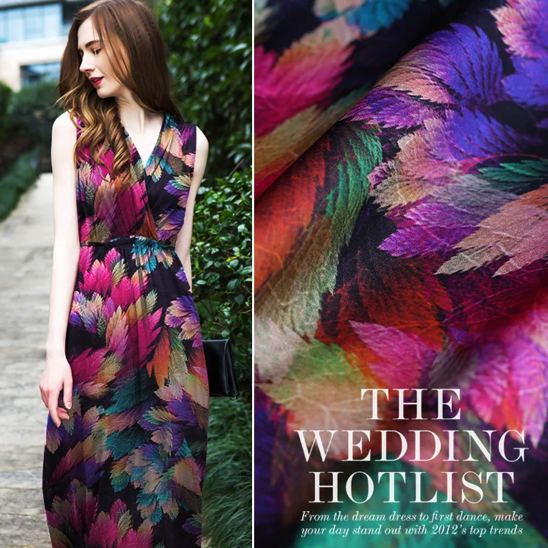 Цифровая печать шелковая ткань шелк стрейч атласная спандекс рубашка платье