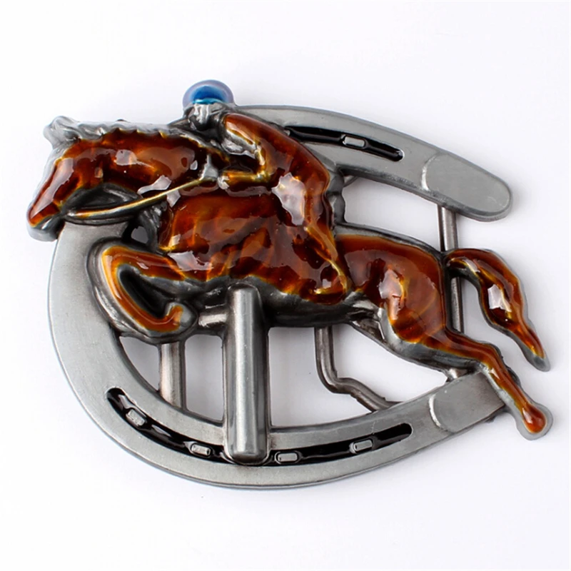 

DIY belt buckle Equestrian Belt accessories metal belt buckle horse racing belt head Equestrian horseshoe knight horserace