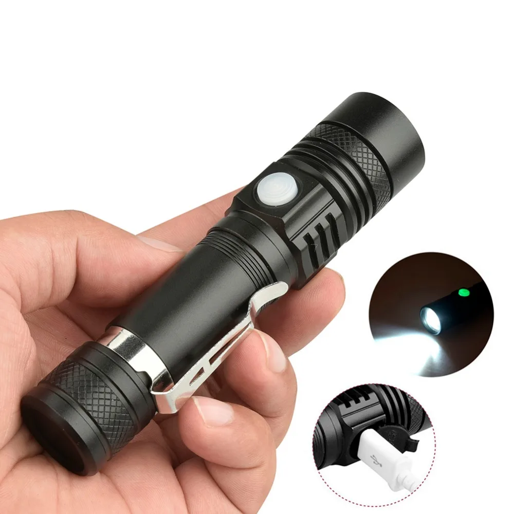 

Rechargeable Highlight Handy Powerful Alloy Flashlight Power Tips Aluminum Waterproof Zoomable Mini Flashlight 18650 Battery