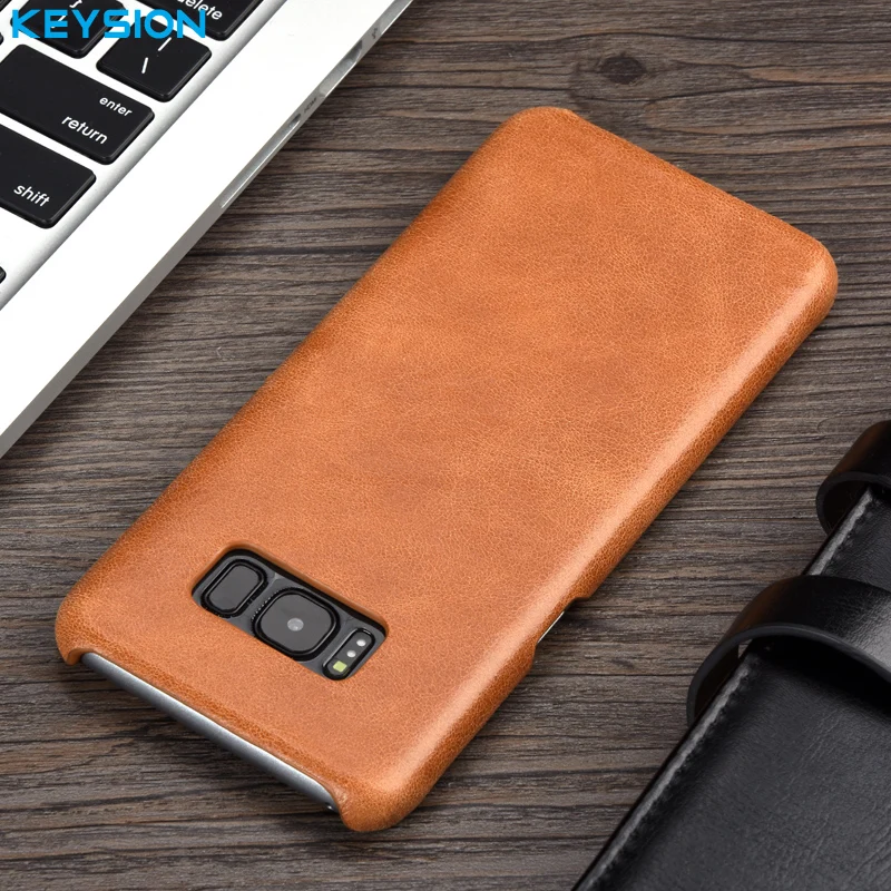 Роскошный Ретро Чехол KEYSION из воловьей кожи для Samsung S8 Plus чехол телефона