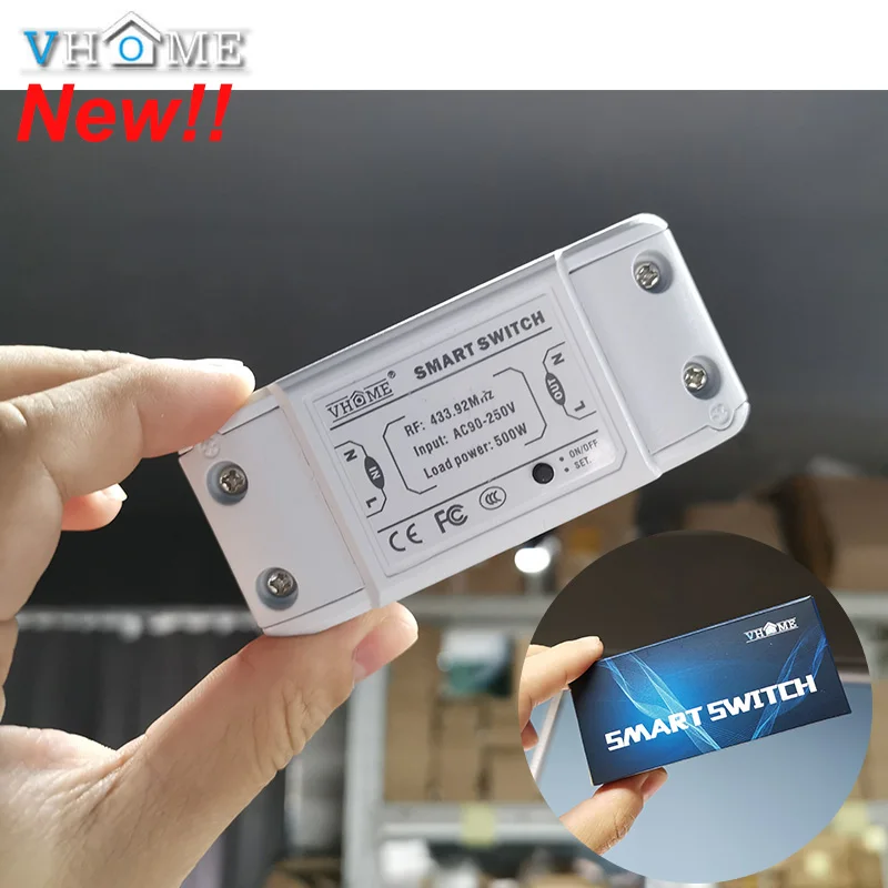 Vhome Wireless Switch Controller Smart Remote Control Touch Light switch RF Transmitter AC220V 5A For Smart Home LED White/Black