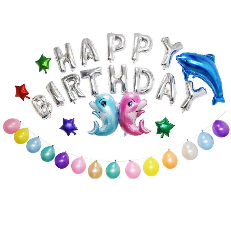 

Happy Birthday Letter Foil Balloons Sets Baby Shower Girls Boys Birthday Party Decoration Supplies Eco-Friendly