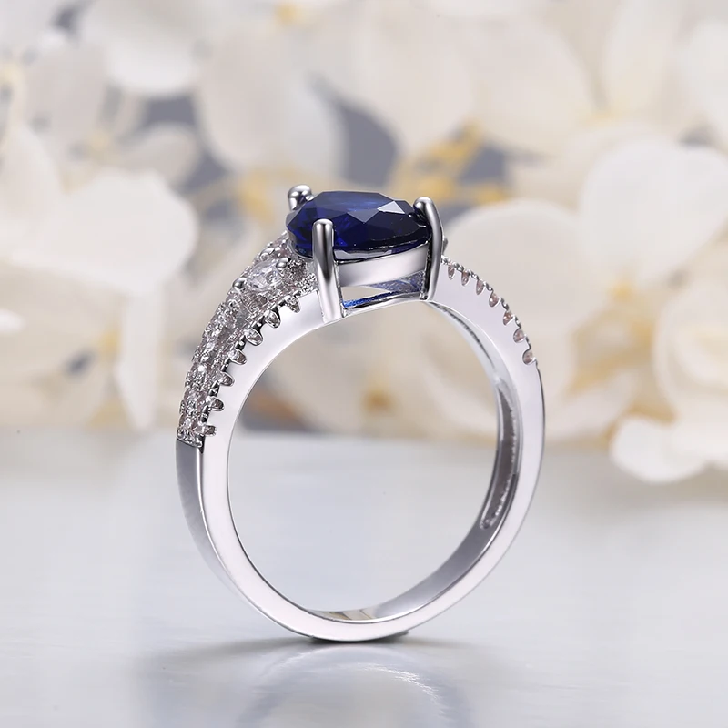Горячая Распродажа женские кольца AAA кубический циркон синий камень капля воды