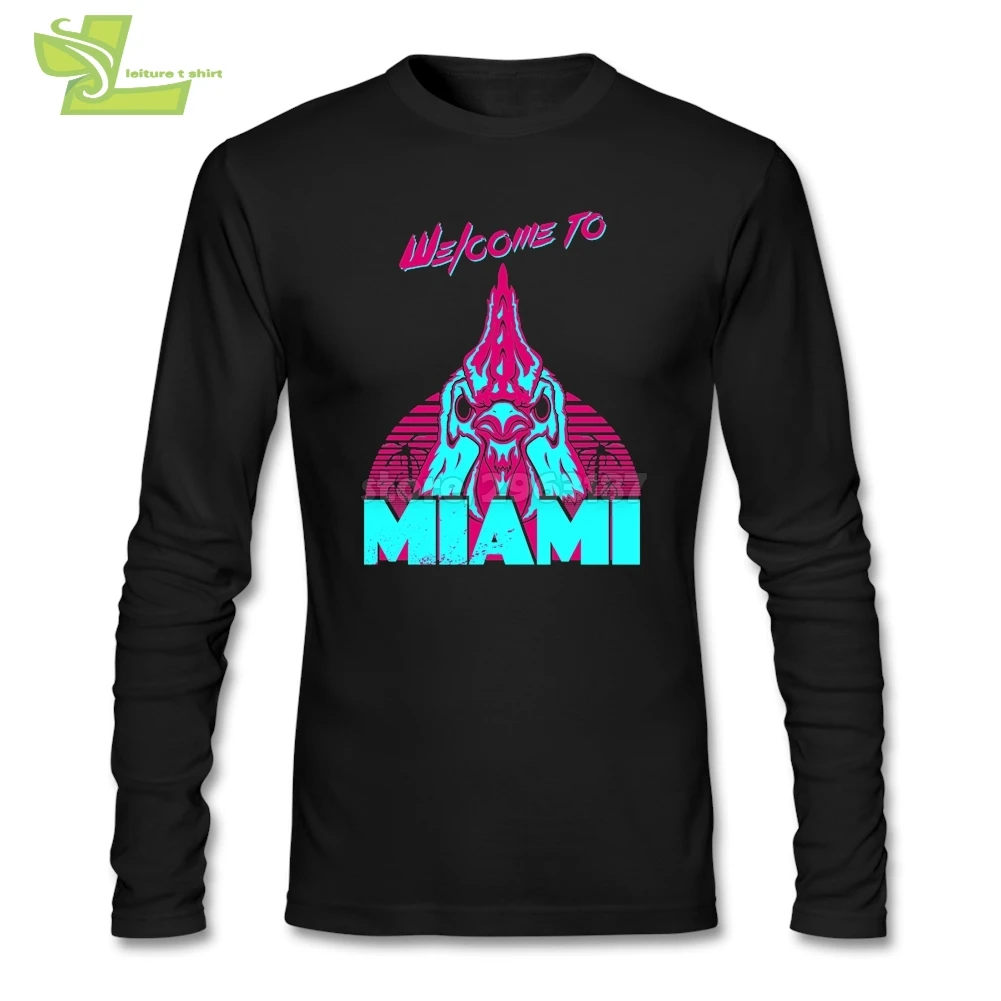 Добро пожаловать в Майами горячей линии футболки Miami Для мужчин с длинным рукавом
