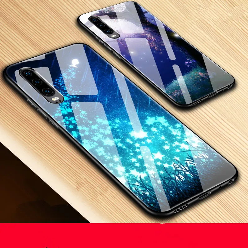 Huawei p30 чехол твёрдый глянцевый P30 pro закаленное стекло задней крышки обернутый с уровнем твердости 9 h анти-взорваться противоударное для p30 pro Чехол