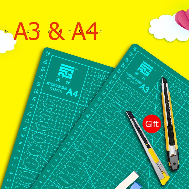 A3 & A4 коврики для шитья и резки двусторонняя пластина дизайн гравировка