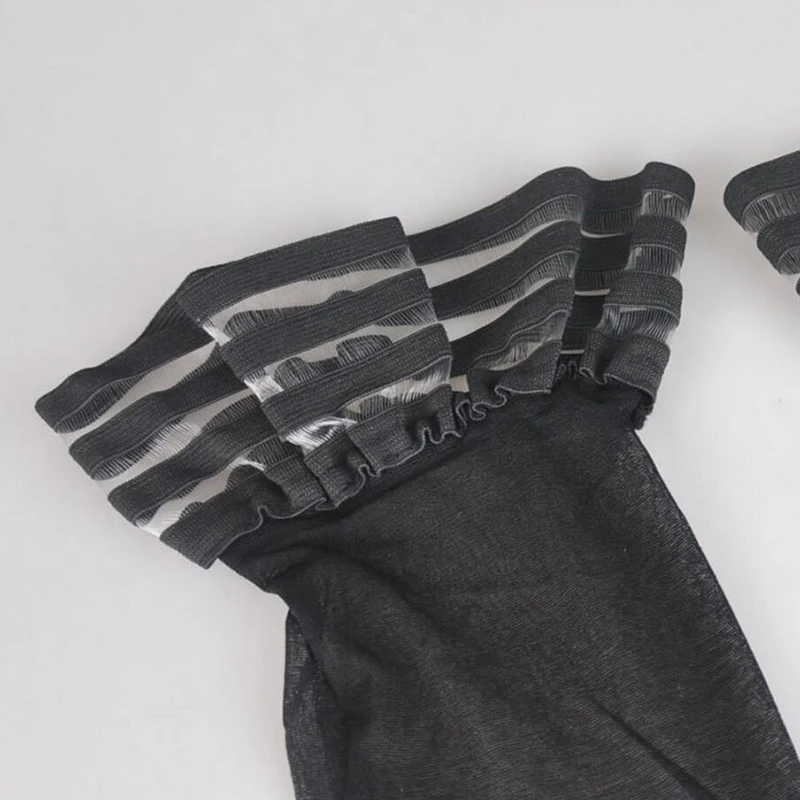 FENNASI сексуальные женские чулки эротические цветочные высокие тонкие в полоску