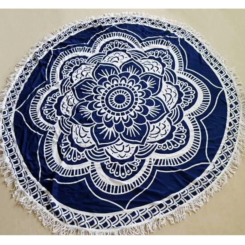 Модные турецкие банные полотенца с круглым принтом Мандала большие пляжные