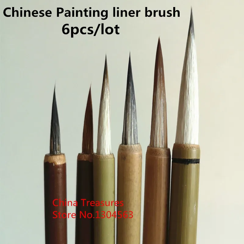 6 teile/los Chinesischen Linie Pinsel Für Malerei Mo Bi Chinesische Malerei Liner Pinsel