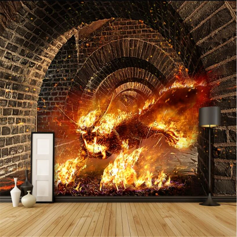 3d обои для гостиной спальни ТВ фон домашний Декор живопись|wallpaper fire|3d wallpapercustom