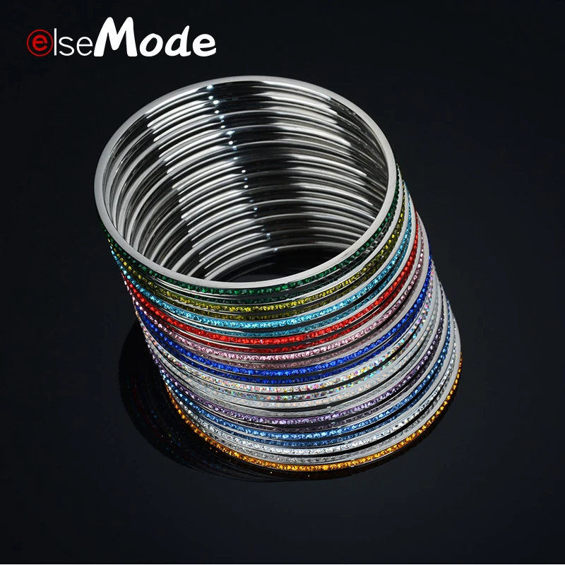 Женский браслет ELSEMODE Bling 12 созвездия зодиака розовый синий зеленый нержавеющая