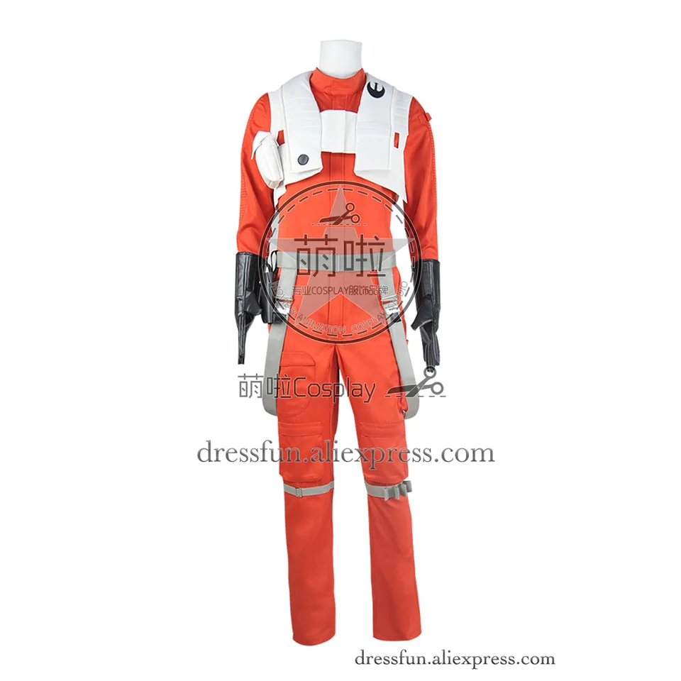 Звездные Войны Пробуждение силы Косплей Poe Dameron костюм X wing Pilot наряд Униформа