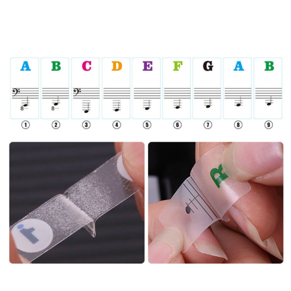 Экологически чистая скорость памяти Примечание прозрачная фортепианная наклейка прозрачный ПВХ Stave