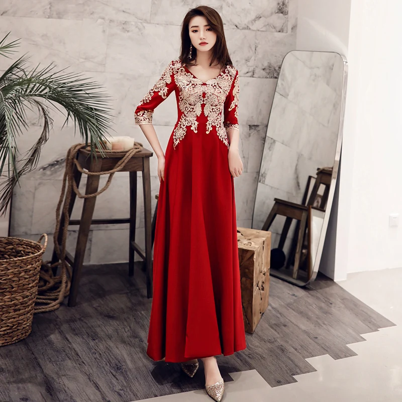 Свадебное платье с вышивкой традиционное китайское свадебное Ципао