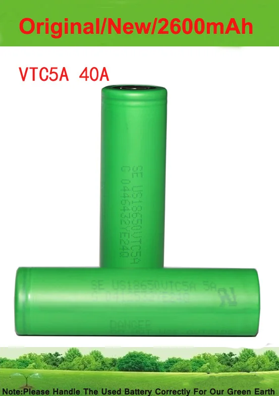 Бесплатная доставка! Оригинальный аккумулятор US18650 VTC5A 2600 мАч 3 6 В 18650 2 шт./лот для