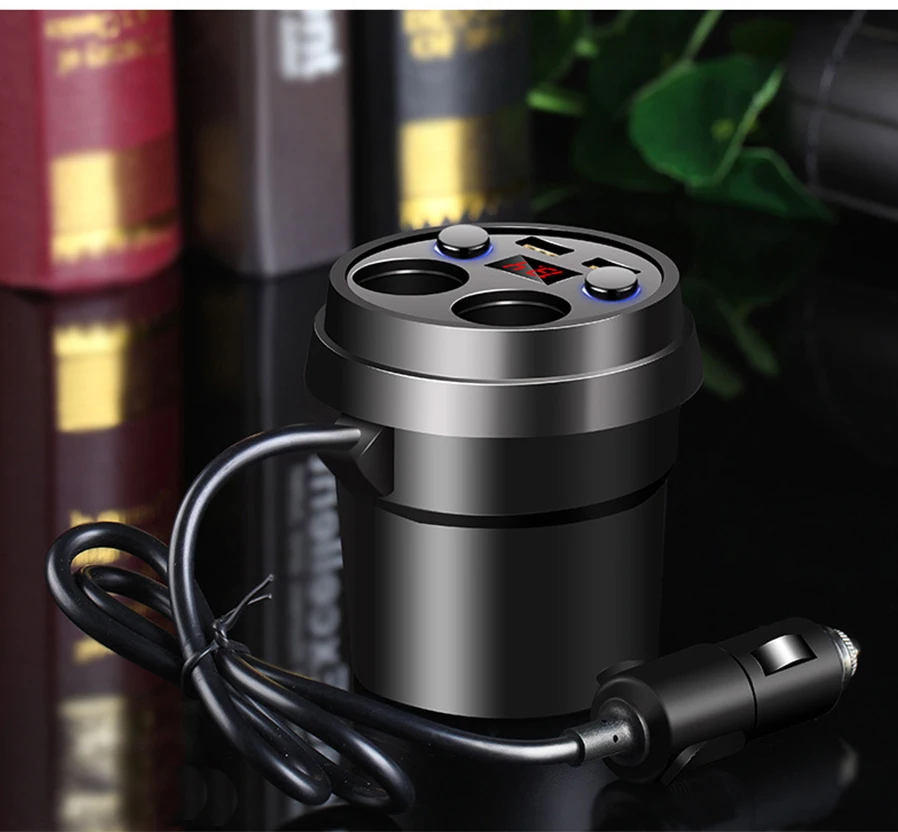 Kommander Dual USB Выход чашки 3.1A DC12-24V авто прикуривателя Splitter гнездо автомобильного Зарядное устройство адаптер для телефонов Tablet
