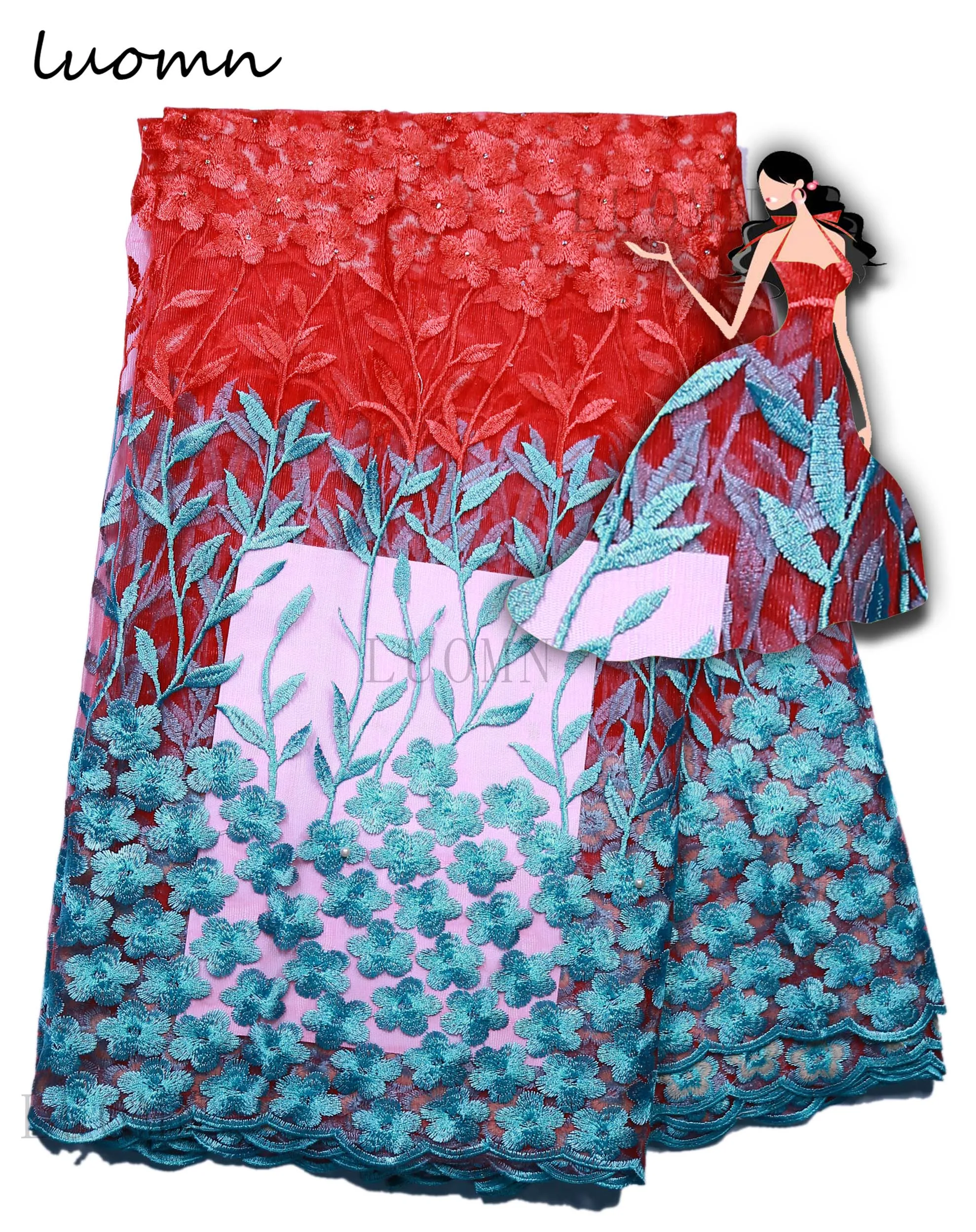 

Newest African Tulle Lace Fabrics With Stones Embroidery Net Lace African French Lace High Quality With Beads Wedding ZJ1