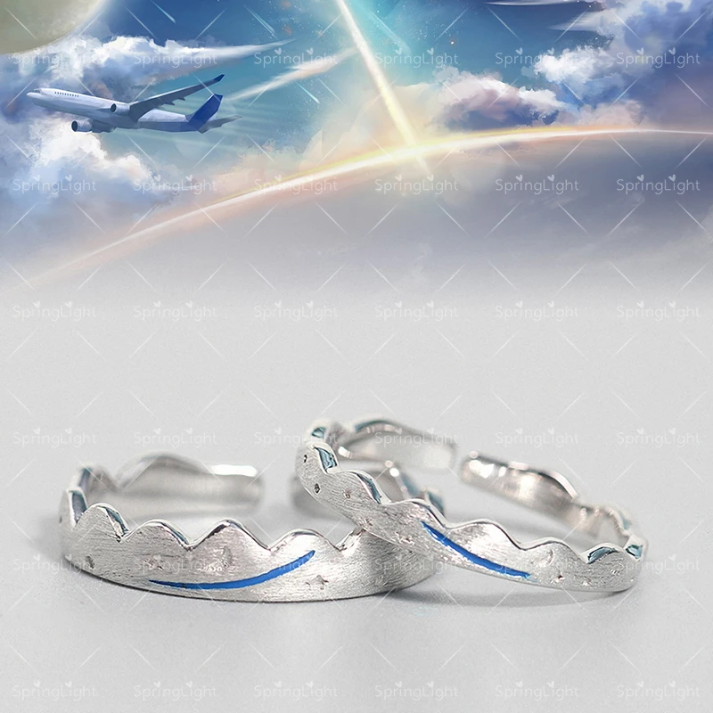 Pair Ring Весеннее светящееся пенопластовое дизайнерское Кристальное кольцо с натуральным 925 пробы, серебряным синим хвостом, кольца с драгоценными камнями для женщин, ювелирное изделие, подарок для дам - Цвет камня: Pair Ring